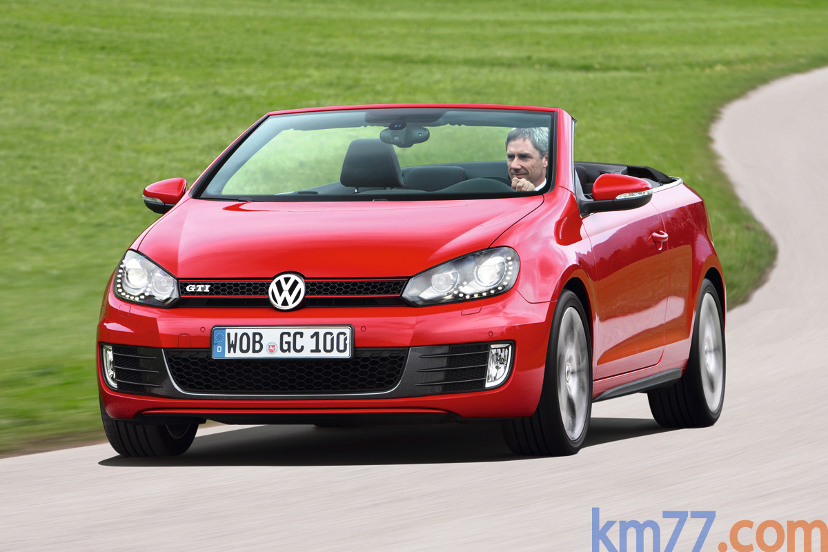Volkswagen Golf GTI GTI Descapotable Rojo atardecer metalizado Exterior Frontal-Lateral 3 puertas