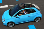 Fiat 500 0.9 TwinAir 85&nbsp;CV Gama 500C Descapotable Azul claro Cha Cha Cha Exterior Lateral-Frontal-Cenital 2 puertas