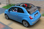 Fiat 500 0.9 TwinAir 85&nbsp;CV Gama 500C Descapotable Azul claro Cha Cha Cha Exterior Lateral-Frontal 2 puertas