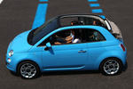 Fiat 500 0.9 TwinAir 85&nbsp;CV Gama 500C Descapotable Azul claro Cha Cha Cha Exterior Lateral 2 puertas
