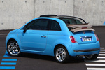 Fiat 500 0.9 TwinAir 85&nbsp;CV Gama 500C Descapotable Azul claro Cha Cha Cha Exterior Lateral-Frontal 2 puertas