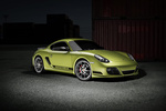 Porsche Cayman R 330 CV R Coup&eacute; Verde Peridot Metalizado Exterior Frontal-Lateral 3 puertas