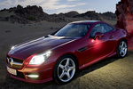 Mercedes-Benz Clase SLK 350 BlueEFFICIENCY Aut. Gama SLK Descapotable Rojo &Oacute;palo Exterior Frontal-Lateral 2 puertas