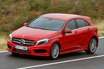 Mercedes-Benz Clase A A 180 CDI BlueEFFICIENCY L&iacute;nea AMG Sport Turismo Rojo Jupiter Exterior Frontal-Lateral 5 puertas