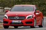 Mercedes-Benz Clase A A 180 CDI BlueEFFICIENCY L&iacute;nea AMG Sport Turismo Rojo Jupiter Exterior Frontal-Lateral 5 puertas