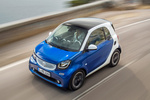 smart fortwo Gama fortwo Passion Turismo Blanco y Azul medianoche Exterior Cenital-Frontal-Lateral 3 puertas