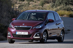 Peugeot 108 1.0 VTi 68 ETG5 Allure Turismo Rojo p&uacute;rpura metalizado Exterior Lateral-Frontal 3 puertas