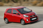 KIA Picanto 1.0 CVVT x-Tech Eco-Dynamics Turismo Signal Red Exterior Cenital-Lateral-Frontal 5 puertas