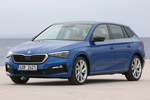 Skoda Scala 1.5 TSI 110 kW (150 CV) Gama Scala (2019) Turismo Azul Race Metalizado Exterior Frontal-Lateral 5 puertas