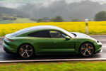 Porsche Taycan Turbo S Turbo S con llantas Exclusive Design Carbono Turismo Verde Mamba Metalizado Exterior Lateral 4 puertas