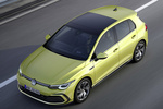 Volkswagen Golf 1.5 eTSI 150 CV R-Line Turismo Amarillo Lima Metalizado Exterior Cenital-Frontal-Lateral 5 puertas