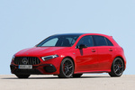 Mercedes-Benz Clase A AMG 45 S 4MATIC+ AMG 45 S 4MATIC+  Paquete Night Turismo Rojo Jupiter Exterior Frontal-Lateral 5 puertas