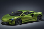 McLaren High-Performance Hybrid Artura Artura Coup&eacute; Flux Green Exterior Frontal-Lateral 2 puertas