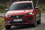 SEAT Tarraco 1.4 e-HYBRID 180 KW (245 CV) DSG-6 FR PHEV Todo terreno Rojo Merlot Exterior Frontal-Lateral 5 puertas