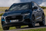 Audi Q8 60 TFSIe quattro tiptronic 340 kW (462 CV) S line TFSIe Todo terreno Azul Galaxia Exterior Frontal-Lateral 5 puertas