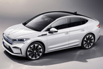 Skoda Enyaq Gama Enyaq Coup&eacute; iV Sportline Coup&eacute; iV Todo terreno Blanco Luna Metalizado Exterior Cenital-Frontal-Lateral 5 puertas