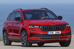 Skoda Karoq 2.0 TSI 140 kW (190 CV) DSG 4x4 Sportline Todo terreno Rojo Velvet Metalizado Exterior Lateral-Frontal 5 puertas