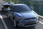Subaru Solterra Gama Solterra EV Touring Todo terreno Harbor Mist Grey Pearl Exterior Cenital-Lateral-Frontal 5 puertas