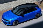 Opel Astra Electric 115 kW (156 CV) 54 kWh GS Electric Turismo Kobalt Blue Exterior Cenital-Frontal-Lateral 5 puertas