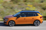 Skoda Kamiq 1.5 TSI 110 kW (150 CV) DSG Monte Carlo Todo terreno Naranja Phoenix Metalizado/Negro M&aacute;gico Efecto Perla  Exterior Lateral-Cenital 5 puertas