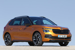 Skoda Kamiq 1.5 TSI 110 kW (150 CV) DSG Monte Carlo Todo terreno Naranja Phoenix Metalizado/Negro M&aacute;gico Efecto Perla  Exterior Lateral-Frontal 5 puertas