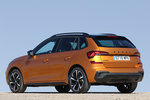Skoda Kamiq 1.5 TSI 110 kW (150 CV) DSG Monte Carlo Todo terreno Naranja Phoenix Metalizado/Negro M&aacute;gico Efecto Perla  Exterior Lateral-Posterior 5 puertas